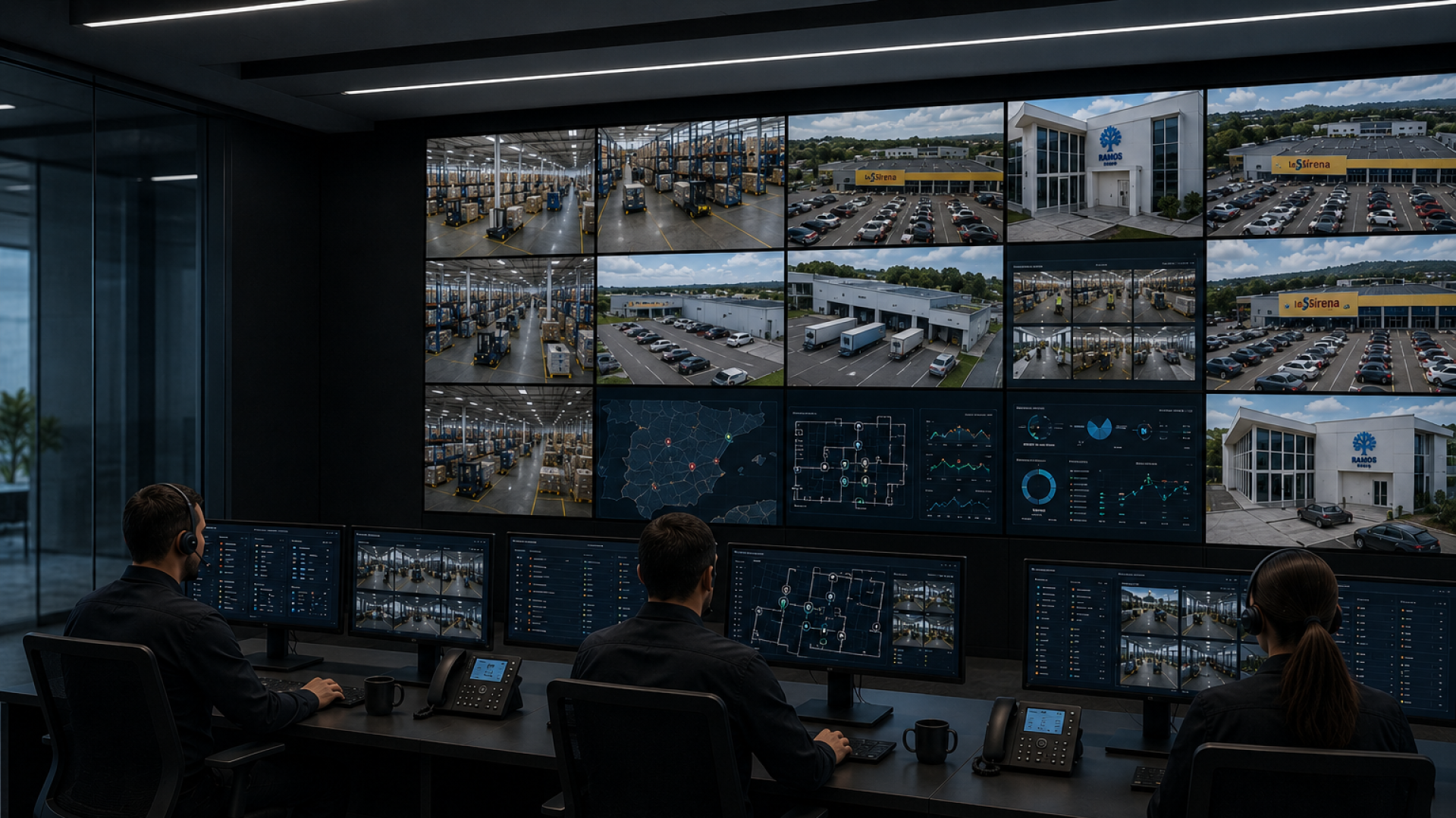 Centro de control de Grupo Ramos gestionado con Vigiplus PSIM
